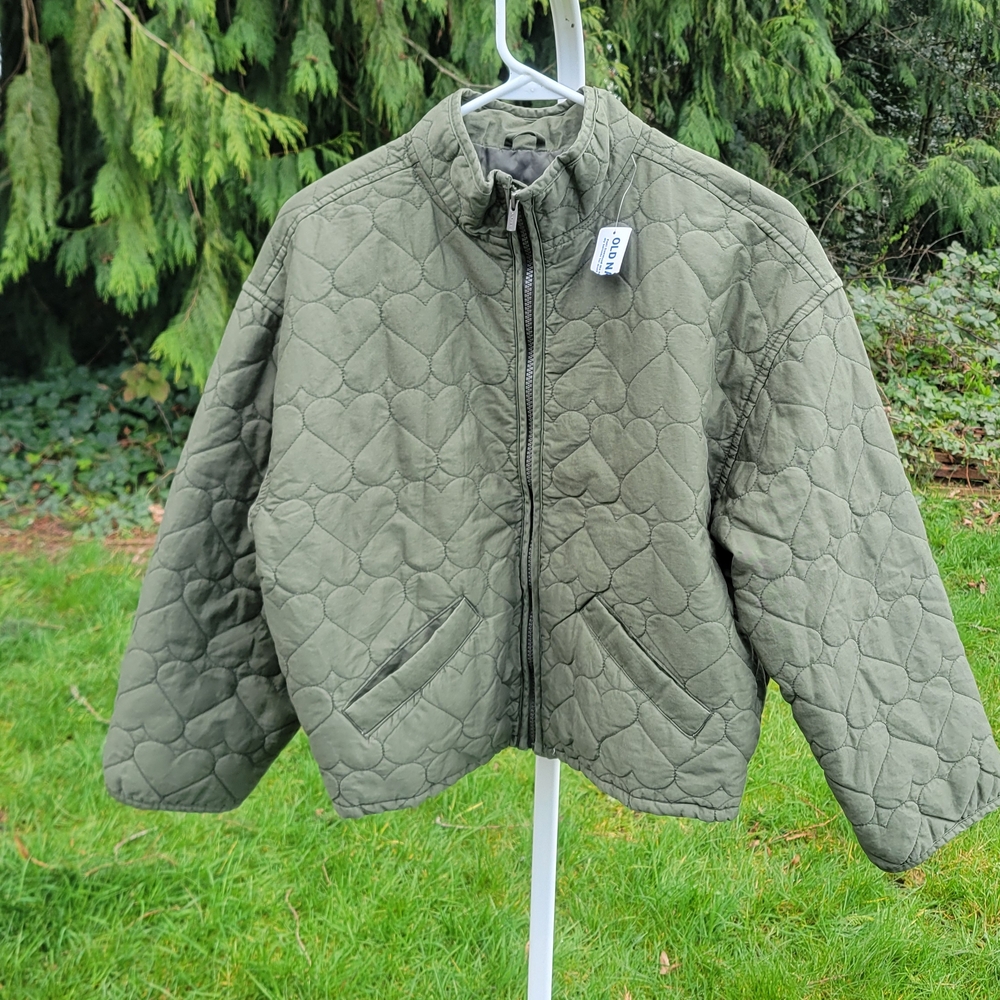 Girls Olive Green Quilted Jacket - Picture 4 of 10